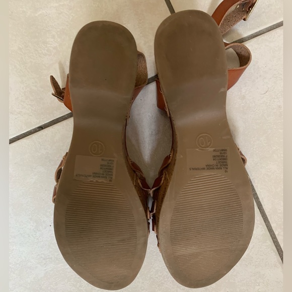 Mossimo Cognac Erie Cork Style Wedge Strappy Sandals SIZE 10 - Picture 14 of 14